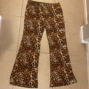 Leopard Print Flared Pants
